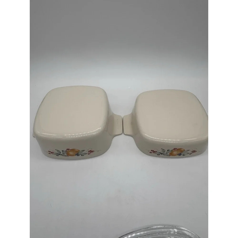 Casserole Dishes w/Lid Corning Ware Abundance Fruit‎ A-1.5-B 1.5 L and A-1-B 1 L